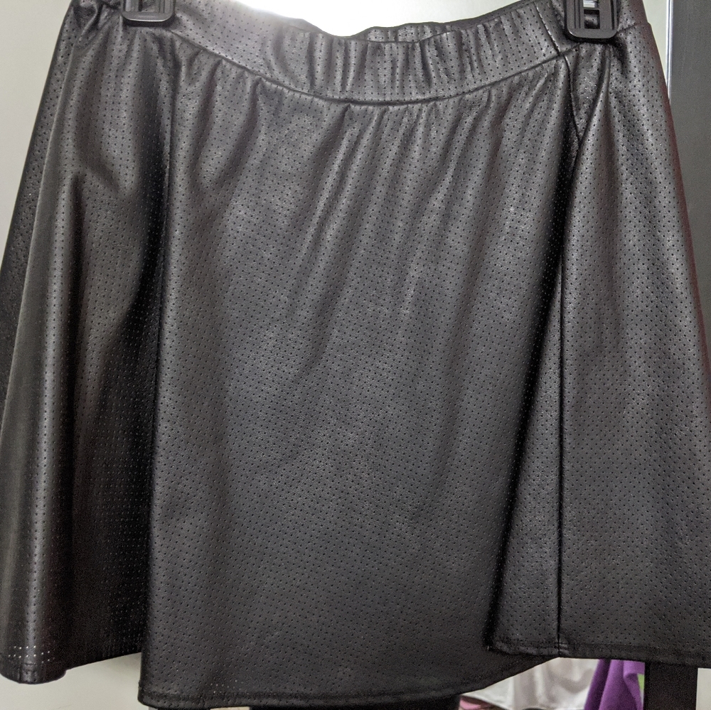 Black leather like skirt